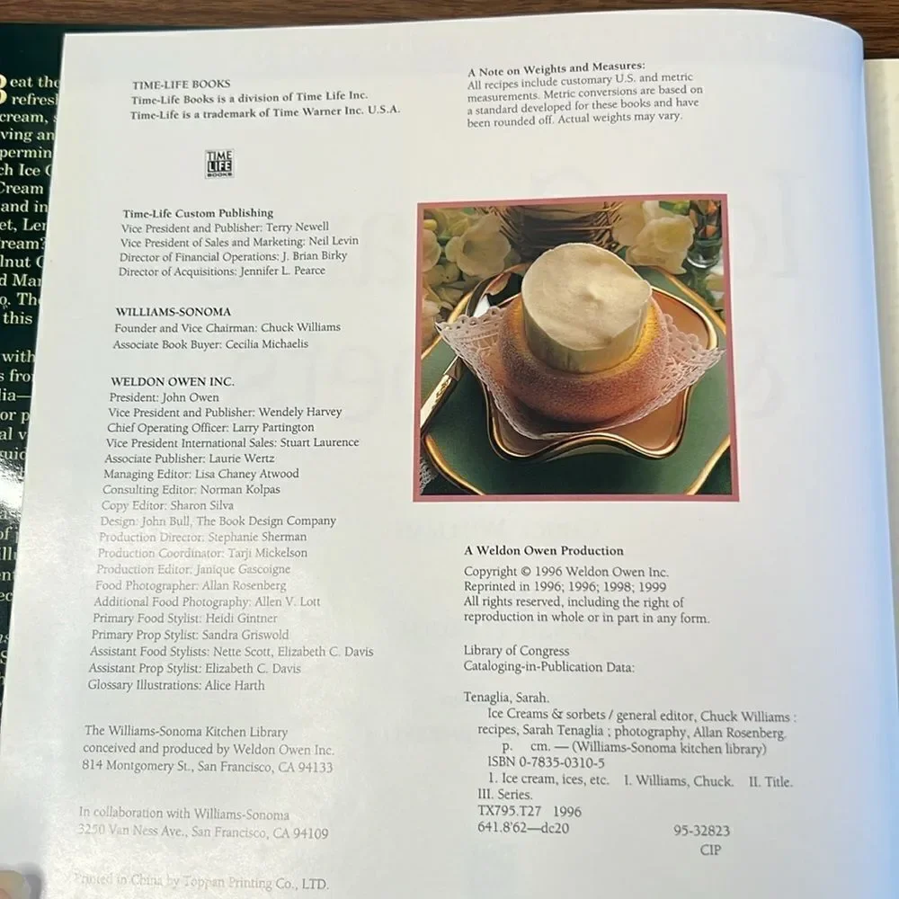 Williams-Sonoma Kitchen Library Cookbook ~ Ice Creams & Sorbets